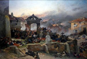 Alphonse de Neuville: Kämpfe am 18. August 1870 auf dem Friedhof von Saint-Privat © wikimedia.commons (gemeinfrei)