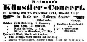 Konzertmeldung in den Augsburger Neuesten Nachrichten 1874 © Screenshot Susanne Wosnitzka