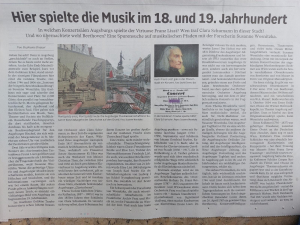 Stephanie Knauer: "Hier spielte die Musik im 18. und 19. Jahrhundert", in: Augsburger Allgemeine, Mittwoch 14. September 2022, Nr. 212, S. 29.